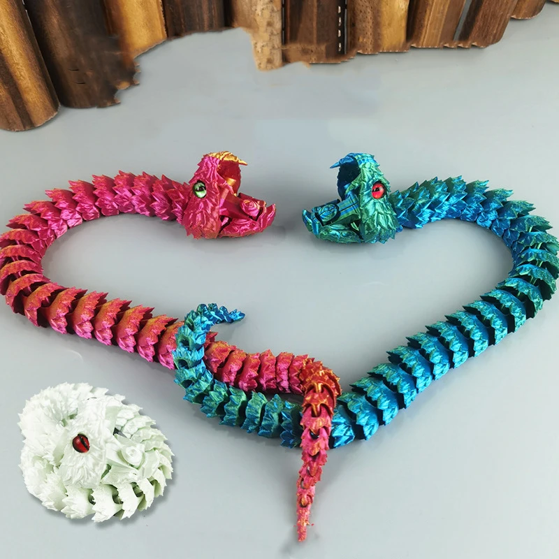 49CM 3D 인쇄 파이썬 이동식 관절 뱀 피규어 모델 장식 3D 인쇄 파충류 동물 할로윈 장난감 공예 선물 장식품