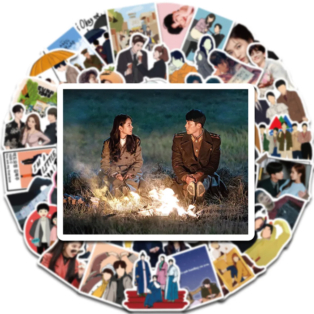 10/50Pcs Korean Drama CP Stickers Cartoon Character Cui Yijing Li Zhoubin Decorative Hand Account Sticker Collection Gift