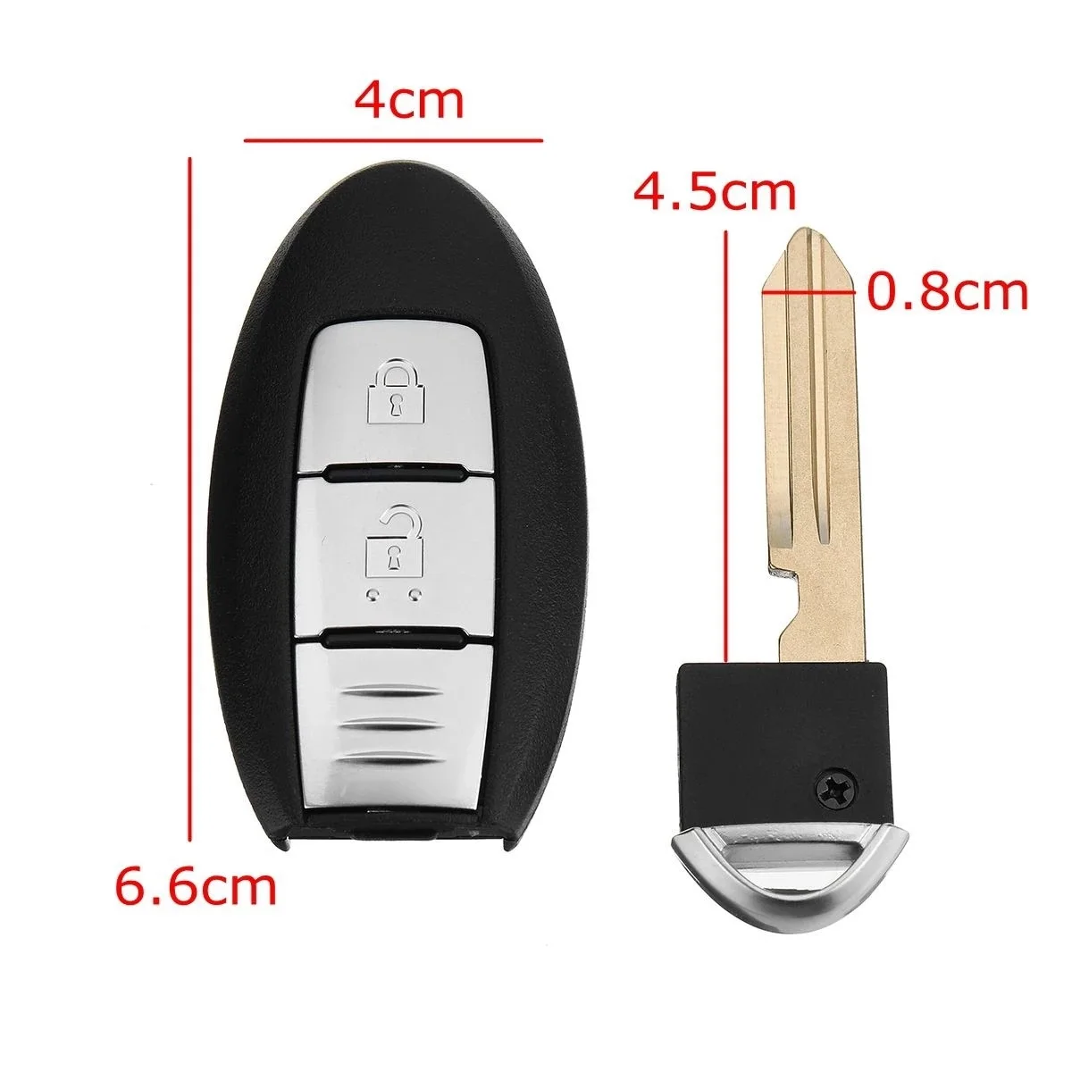 2 Button Car Key Remote Smart Key Fob Case J458 for NISSAN Qashqai X-Trail 433MHZ 46 Chip PI970 Battery