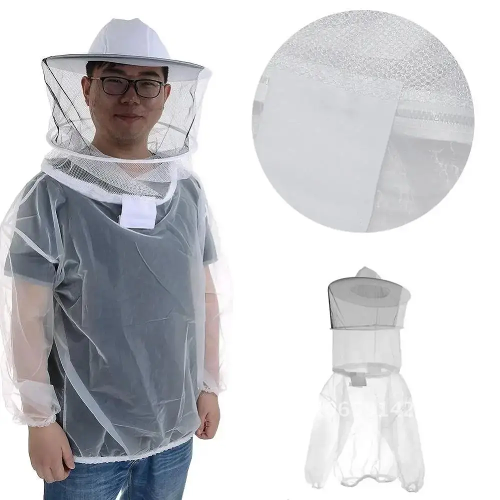 

Hat Mesh Smock Beekeepers Beekeeping Anti-Bee Half Body Transparent Bite Anti Protective Clothes Beekeeping Top Breathable