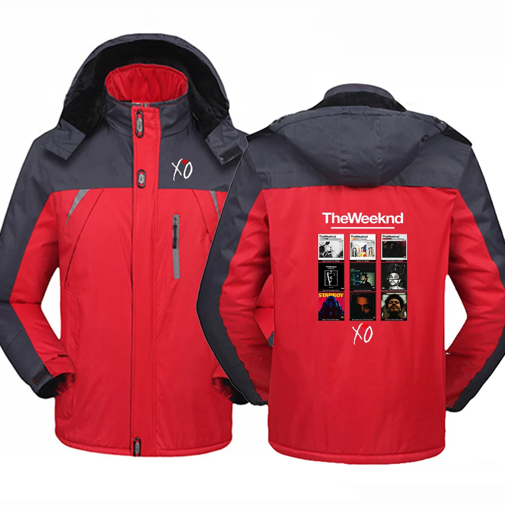2025 Autumn And Winter The Weeknd Album Cover Graphic Man's Thicken Warm Zipper Windbreaker High Quality Leisurer Jacket Coat