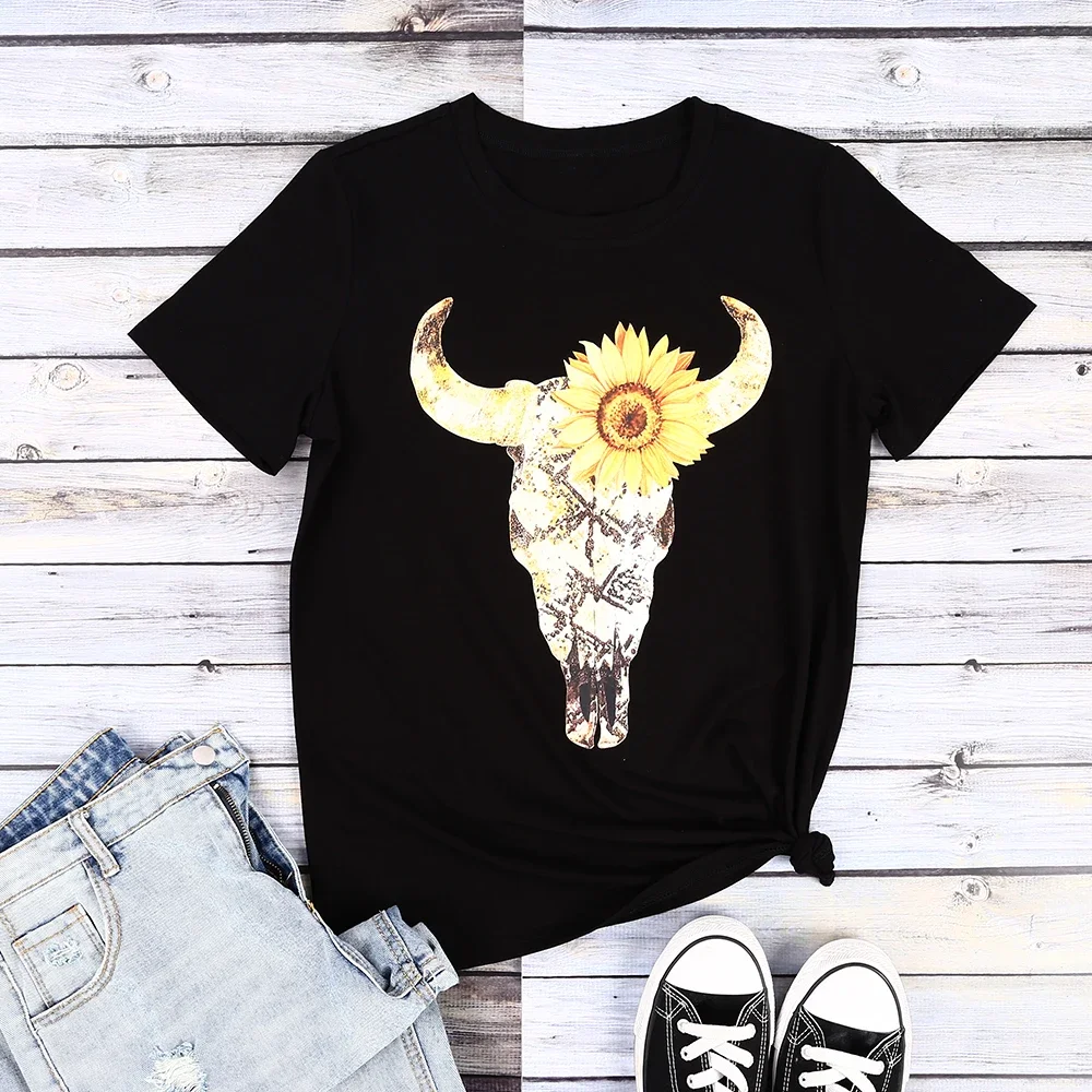 Wrangler Letter Print T-shirt Women Summer T shirts Black Harajuku Mujer Camisetas O-Neck Oversized Casual Femme T-shirts