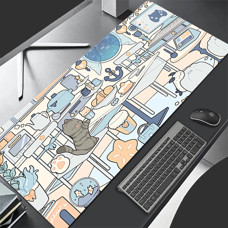 تصميم لوحة ماوس الألعاب المضادة للانزلاق المطاط أنيمي Semyon قاعدة غرفة الموسعة حصيرة مكتبية للاعبين مكتب ملحقات الكمبيوتر لوحة الماوس