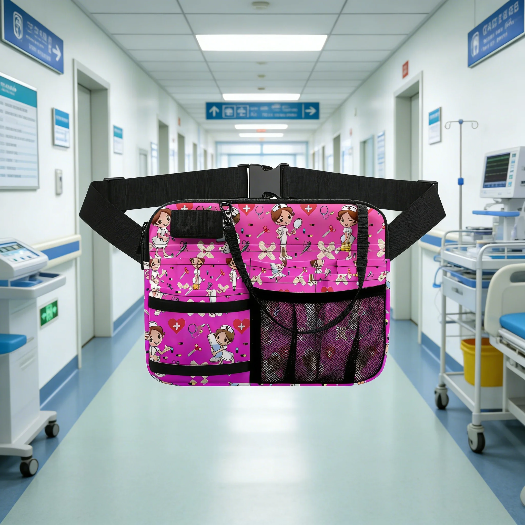 

Медицинская поясная сумка для медсестер, сумка на пояс с принтом стетоскопа, регулируемая, для работы