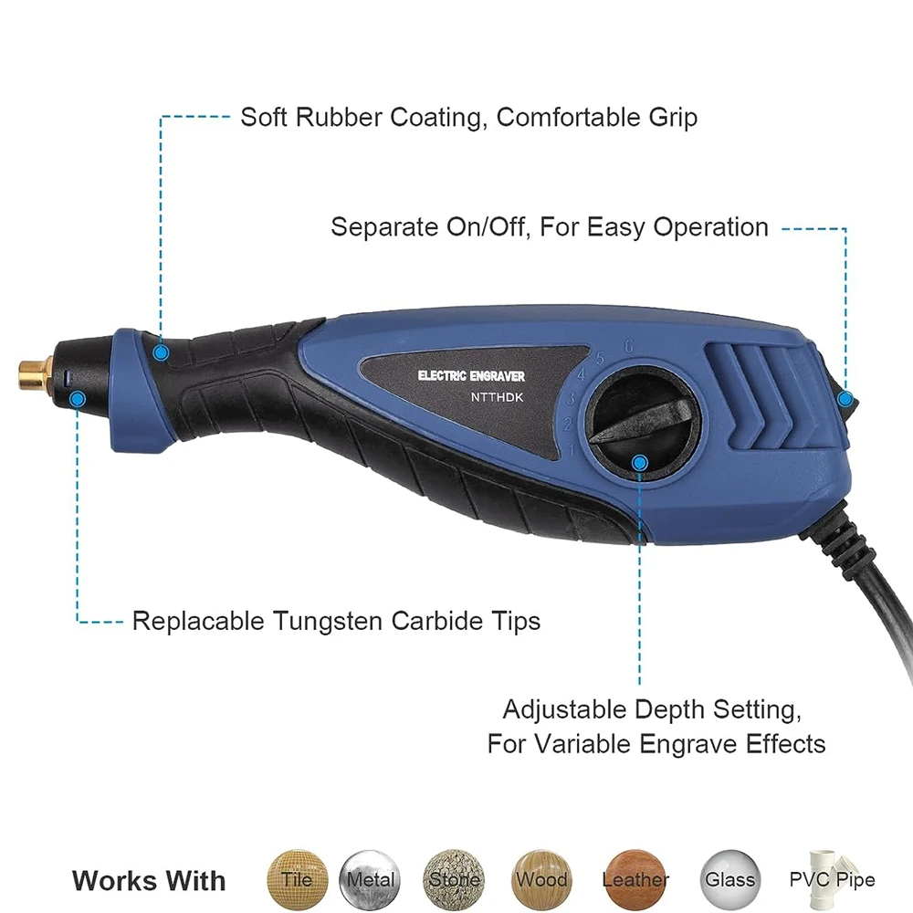 Micro Electric Engraver Pen Tool Mini DIY Engraving Machine Kit Rotary Tool for Metal Glass Wood Jewelry Engraving Lettering Pen