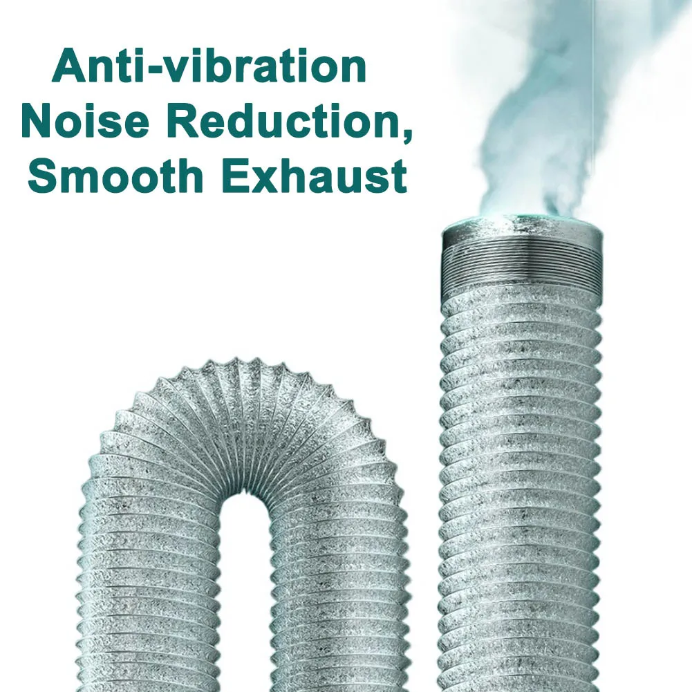 1pc 2M Exhaust Hose Extendable High Temperature Resistant Telescopic Exhaust Pipe For Air Conditioning Tumble Dryers Range Hoods