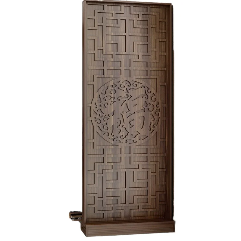 

New Chinese-style solid wood screen partition entrance cabinet, living room entrance door against the wall, double-sided