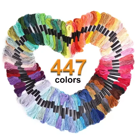 

447 шт., нить для вышивки крестом, 8 метров на моток, нить для вышивания, нить для домашнего шитья, цветные нитки DMC, цвета Radom