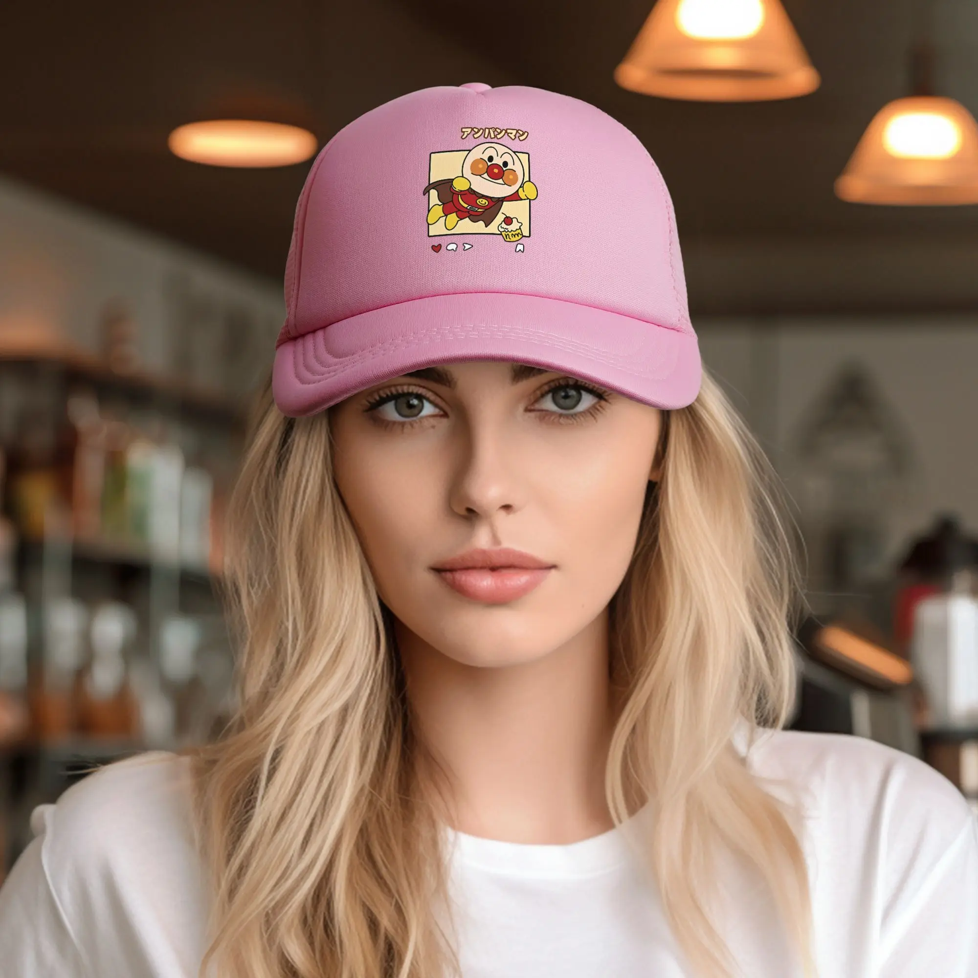 Adult A-Anpanmans Anime Cartoon Trucker Cap Mesh Baseball Cap Horaman Melon girl Dad Hat Sun Hat Breathable Dad Hat High Quality