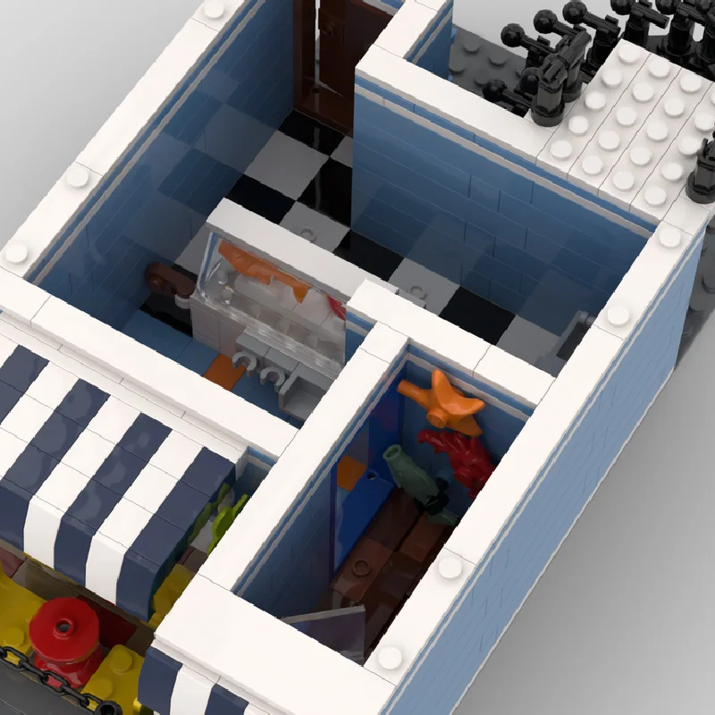 ชุดตัวต่อ MOC สร้างสรรค์ ร้านอาหารจานด่วน 1183 ชิ้น แบบจำลองสถาปัตยกรรม ของเล่นตัวต่อ DIY สำหรับเด็ก ของขวัญ