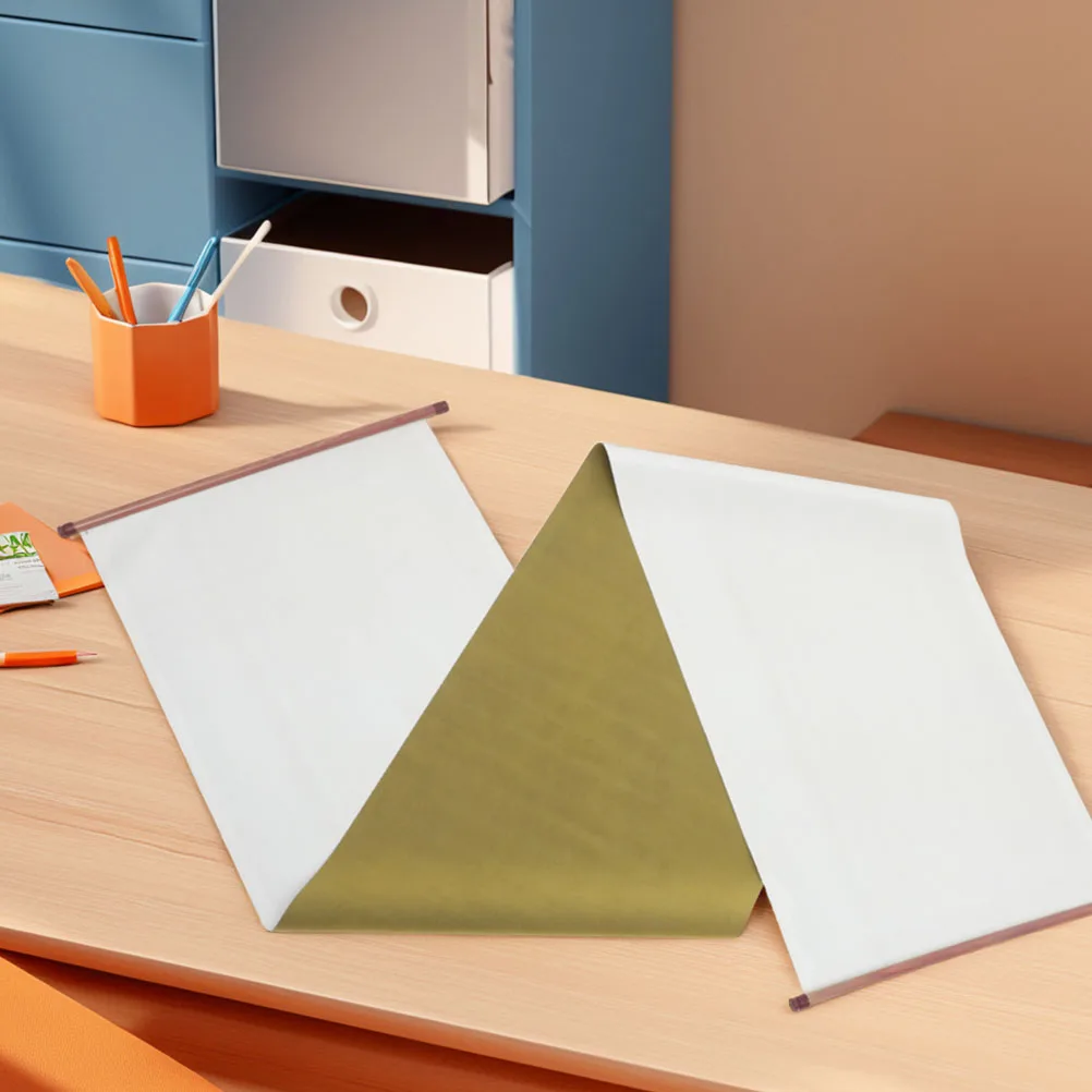 2 قطعة قماش الكتابة المائية الصينية الرجعية التمرير فارغة لممارسة الخط التقليدية الفانيلا PP حصيرة الفنية خمر