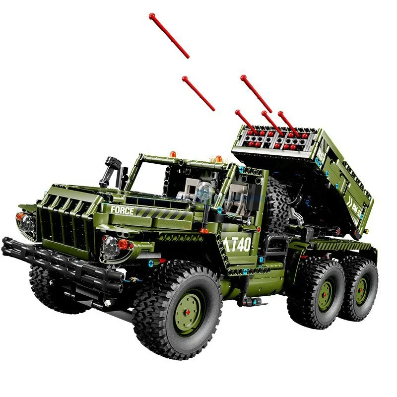 

Rocket Launcher MOC T4011 Model Bricks Modern Military Gun Carriage Truck Weapon High Tech Vehicle DIY Toy Gift Kids Boys Adults