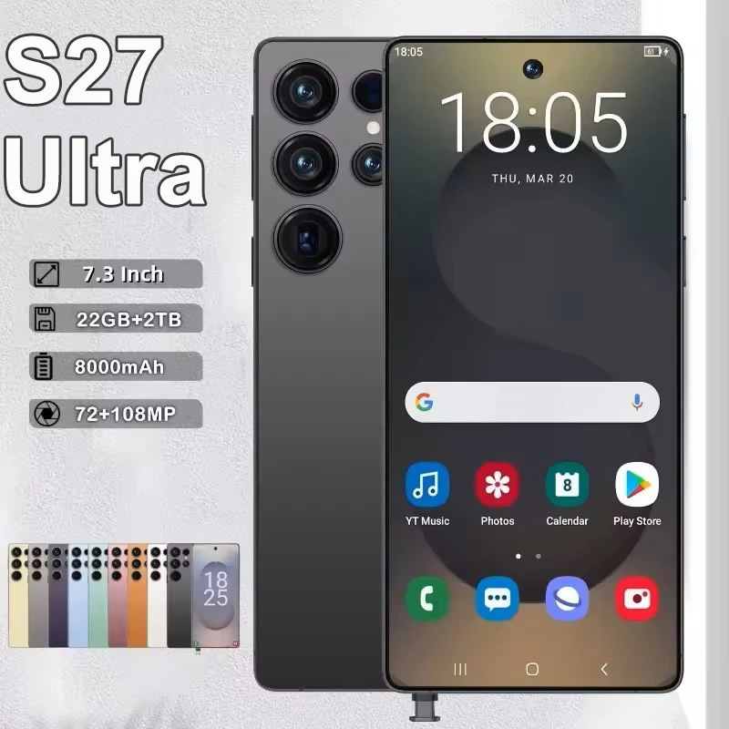 

HOT 2026 New Pad S27 Ultra Tablet PC 7.3inch HD 4K Android 15 22GB+12TB 8000mAh Battery 4G 5G Dual Sim Card WiFi GPS Google Tab
