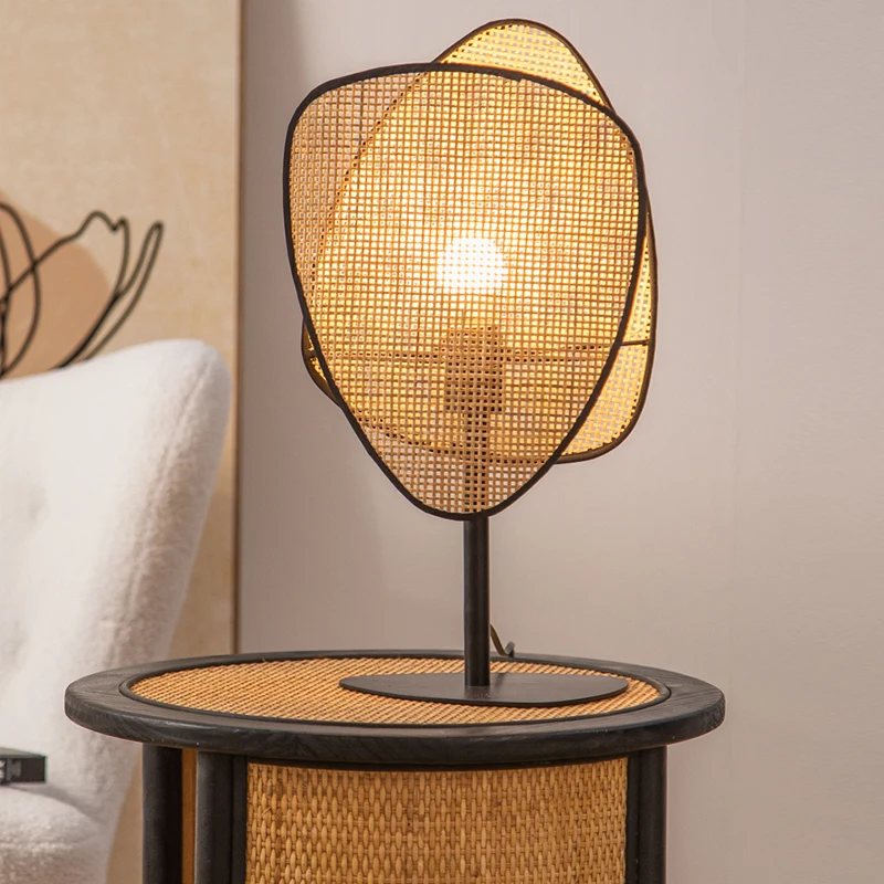 Nordic ins, rattan weaving, multi-layer floor lamp, B&B, living room, bedroom, study, bedhead, modern and simple