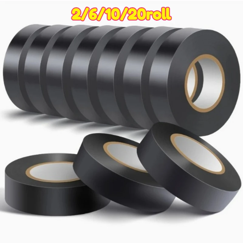 Black Electrical Insulating PVC Tape Heat Resistant Self-Adhesive Electric Wire Protection Tape for Electrical Safety