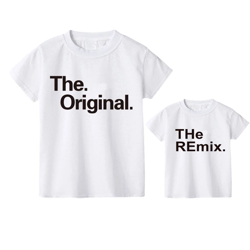 The Original The Remix Father And Son T Shirt Cotton Father\'s Dad And Me Clothes Big Man And Little Man Me And Dad\'s Clothes