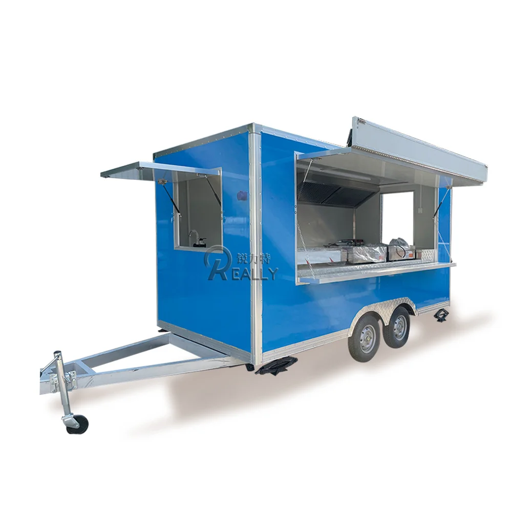 2025 Popular Customizable 4m Food Trailer Pizza Burger Ice Cream Coffee Cart Factory Price Food Truck