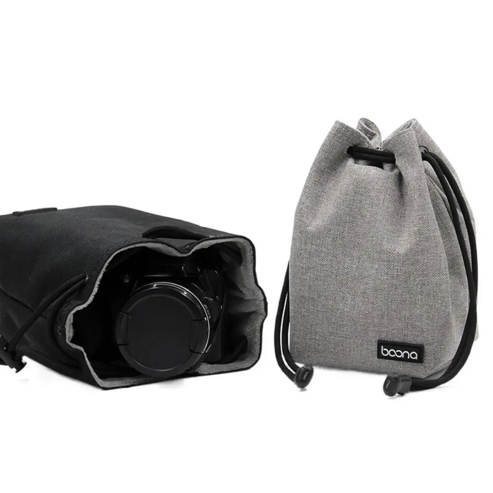 

Adjustable Strap Camera Storage Bag Inner Bag Velvet Lining Lens Protective Case Handbag Dustproof DSLR Drawstring Bag Outdoor