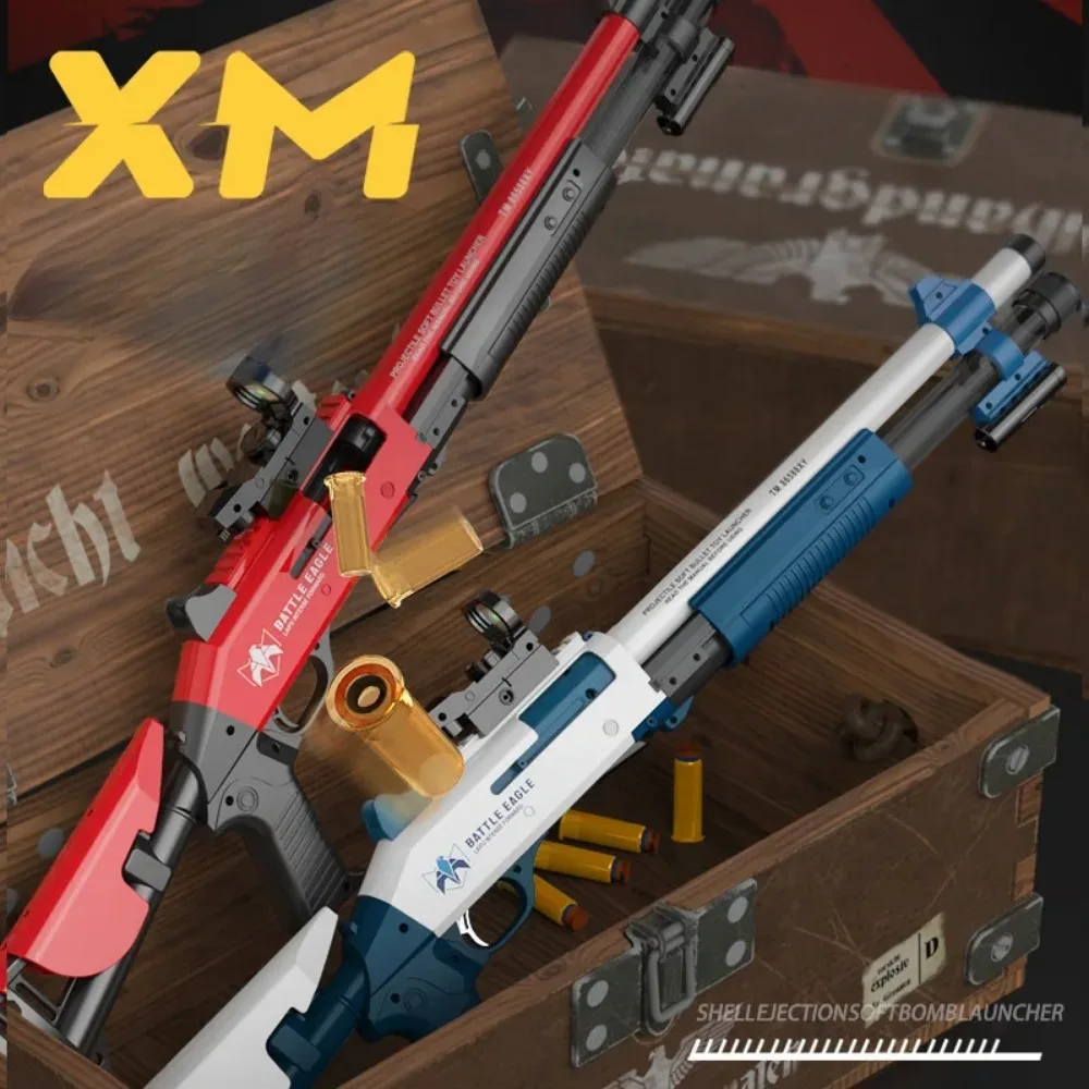 장난감 총 모델 폼 블래스터 샷건, 빈 탄피 배출 디자인, 9개의 탄창과 20개의 소프트 총알 포함, 남자아이 및 성인 생일 선물용