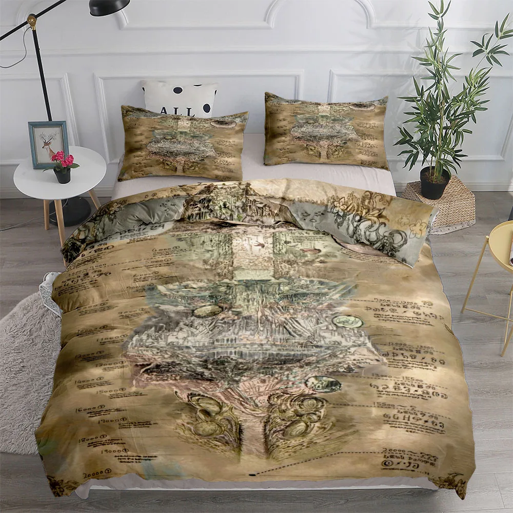 

Abass Map Vintage Duvet Cover Set King Queen Double Full Twin Single Size Bed Linen Set