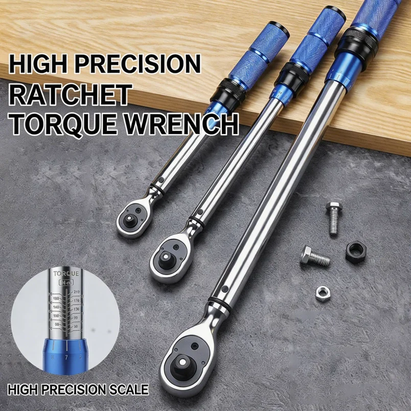 1/4 3/8 1/2 Inch Torque Wrench 5-60Nm Adjustable Ratchet Spanner High Precision Automotive Motorcycle Bicycle Repair Tool