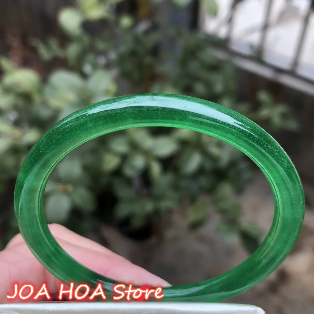 

Natural A Grade Jadeite Bracelet Exquisite Perfect Jade Bangle Floating Knot Crystal Flower Handring Emerald Quality Jewelry