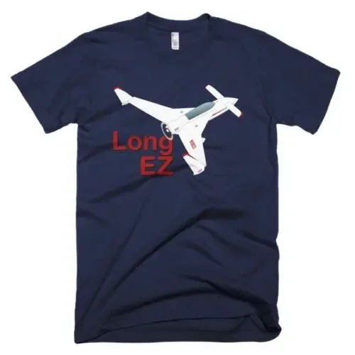 100% Cotton Print Mens Summer O-Neck Rutan Model 61 Long-EZ Airplane T-Shirt - Personalized with Your Tee Shirt