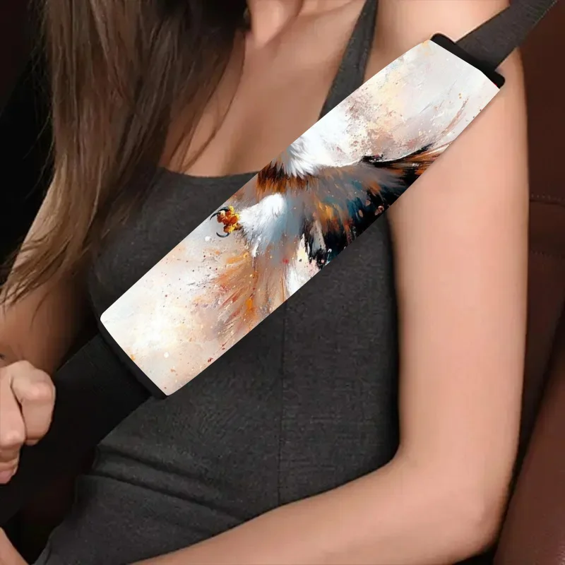Eagle Seat Belt Shoulder Strap, Splash - Art Style, These Soft Shoulder Supports And Comfortable Driving Accessories Are Essenti