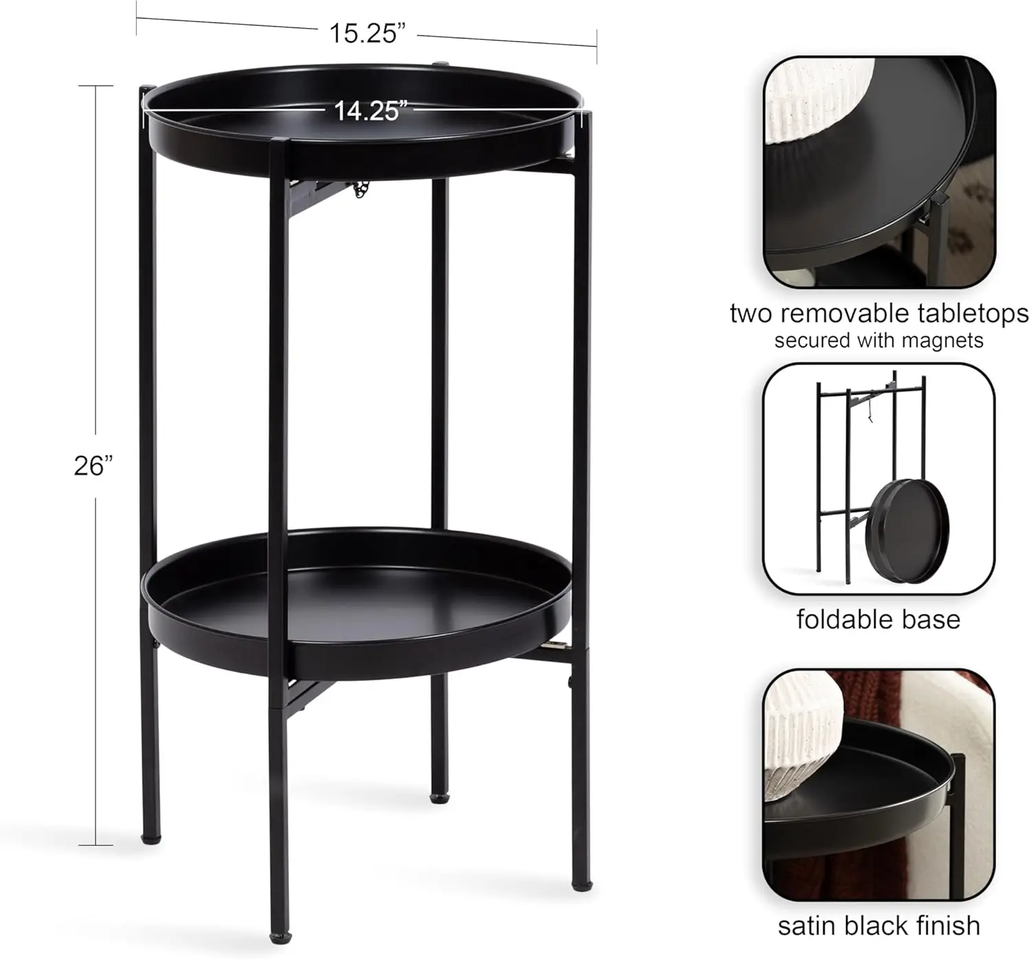 Celia-Escalier rond magnétique transparent, base pliable, panneau mural en D noir, panneaux acoustiques, 16x16x26