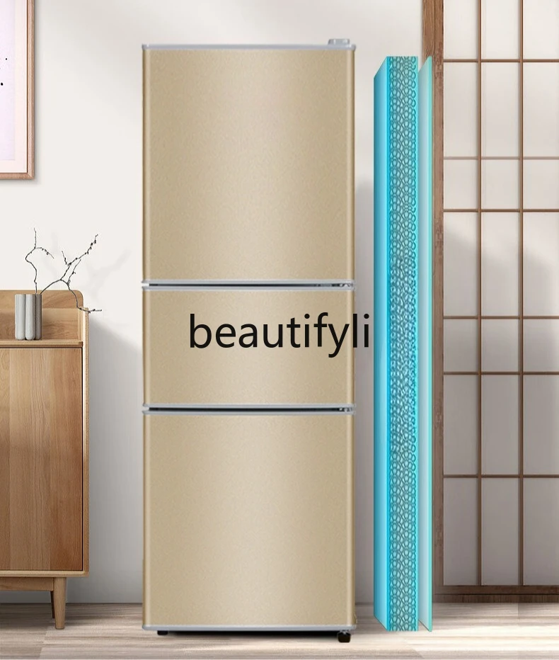 

Холодильник большой емкости с трехдверной морозильной камерой, холодильник для аренды общежития, энергосберегающий бытовой электрический холодильник