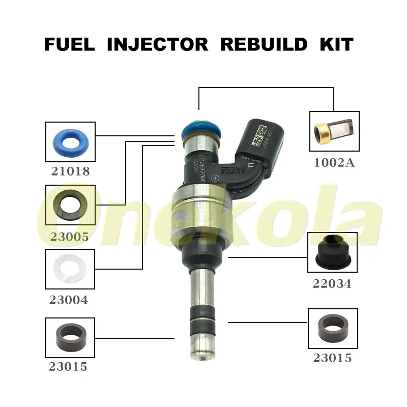 Fuel Injector Service Repair Kit Filters Orings Seals Grommets for 12633784 For Chevrolet Equinox GMC Terrain Buick Regal 2.4L