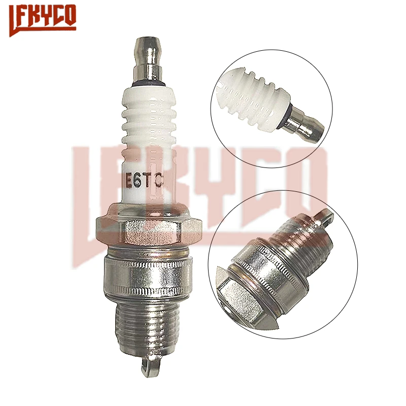 1/2/4PCS Motorcycle Spark Plug E6TC For Yamaha PW50 PW80 PW60 LT50 50cc70cc 90cc 110cc 150cc ATV Quad Moped Scooter Go Kart Dirt