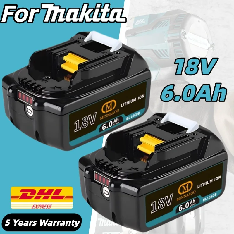 

100% Genuine For Makita 18v Battery 6Ah BL1860B BL1850 BL1840, Fast Charging Replacing BL1830/BL1840 Tools