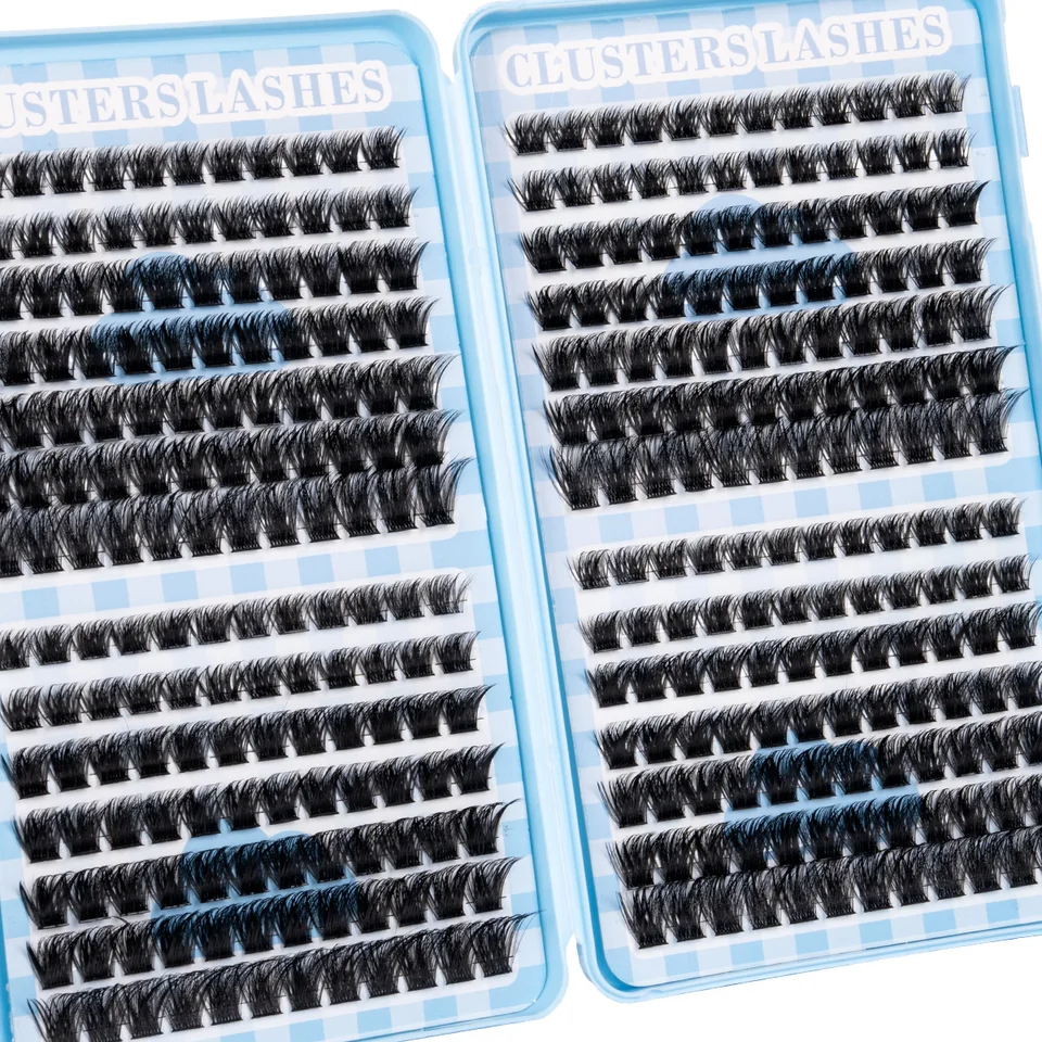 Racimos de pestañas DIY, extensión de pestañas en racimos mixtos, suaves, naturales, individuales, reutilizables, con pinzas 2
