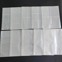 Pastas de plástico transparente para documentos, A4, 4 furos, bolsos perfurados, folhas de mangas, protetores, arquivamento, escritório, material escolar, 10pcs, lote