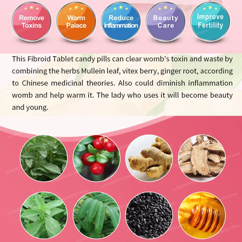 60 Pills Fibrous Tablet Candy Eliminates Uterine Toxins Wastes Alleviates Uterine Inflammation Women Health Food