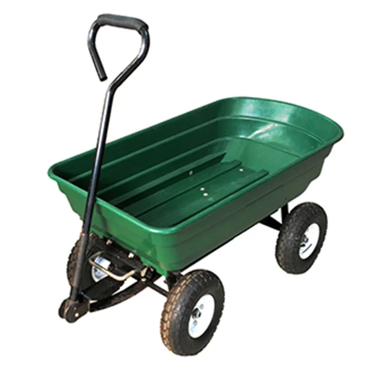 Factory Supplier High Quality Four Wheeled Iron Garden New Style Construction Wheelbarrow