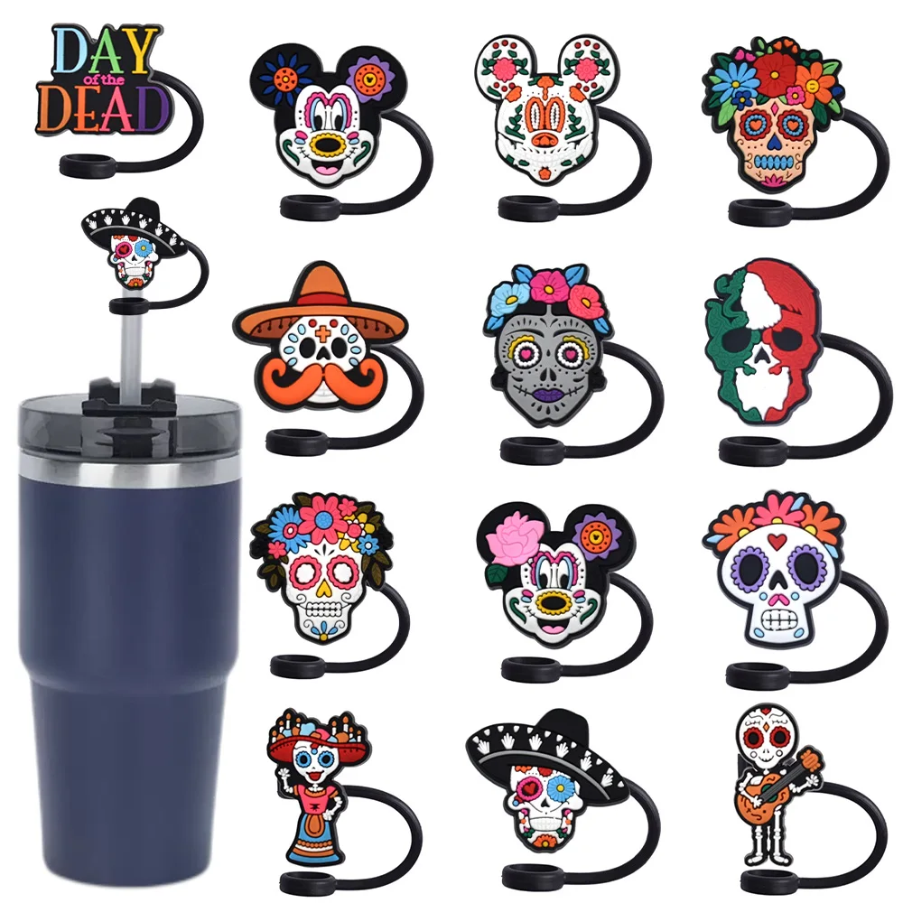 

Ghost Halloween Straw Cover Cap for Stanley Cup 10mm Silicone Straw Tips Lids Reusable Dust-Proof Straw Topper for Party Decor