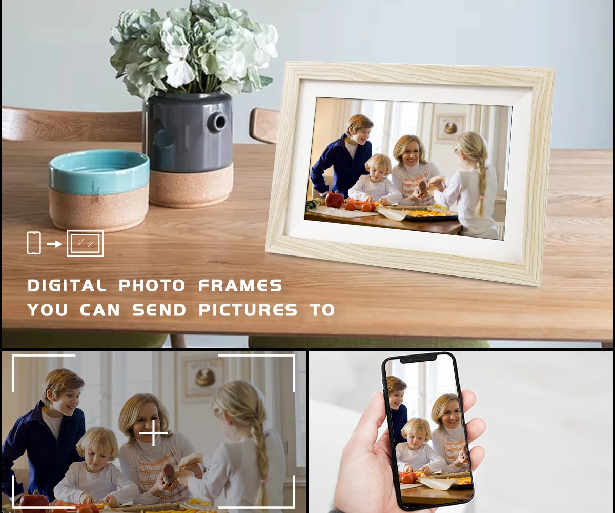 10.1inch frameo cloud wifi digital photo frame Built in 32GB IPS touch screen picture sending free by phone frameo app