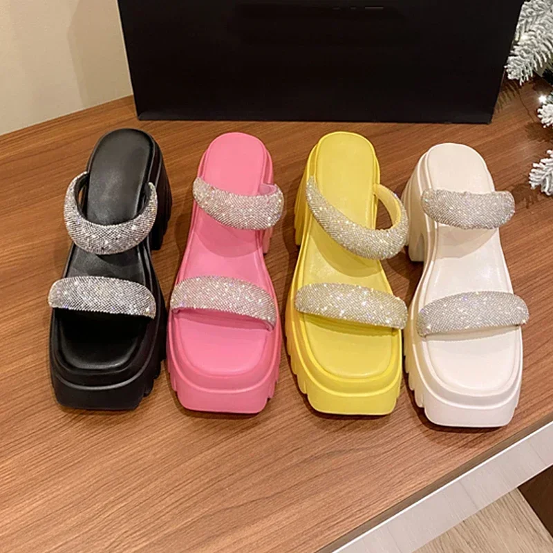 2025 New Coarse Sandals Women Platform Sponge Casual Fashion Half Slippers