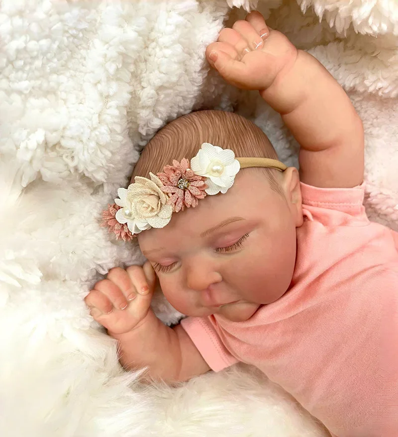 48 سنتيمتر الانتهاء بالفعل رسمت تولد من جديد دمية الخوخ لطيف الطفل ثلاثية الأبعاد اللوحة مع عروق مرئية القماش الجسم