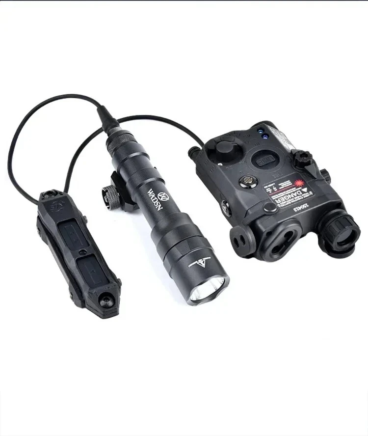 M600DF flashlight 1400 lumen strong light PEQ15 double control mouse tail set