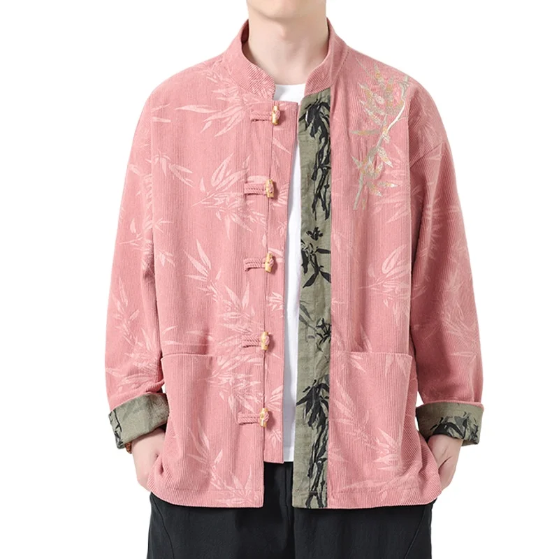 

Autumn and Winter New Chinese Style Men's Retro Trendy Jacket Embroidered Jacket Retro Chinese Tang Style
