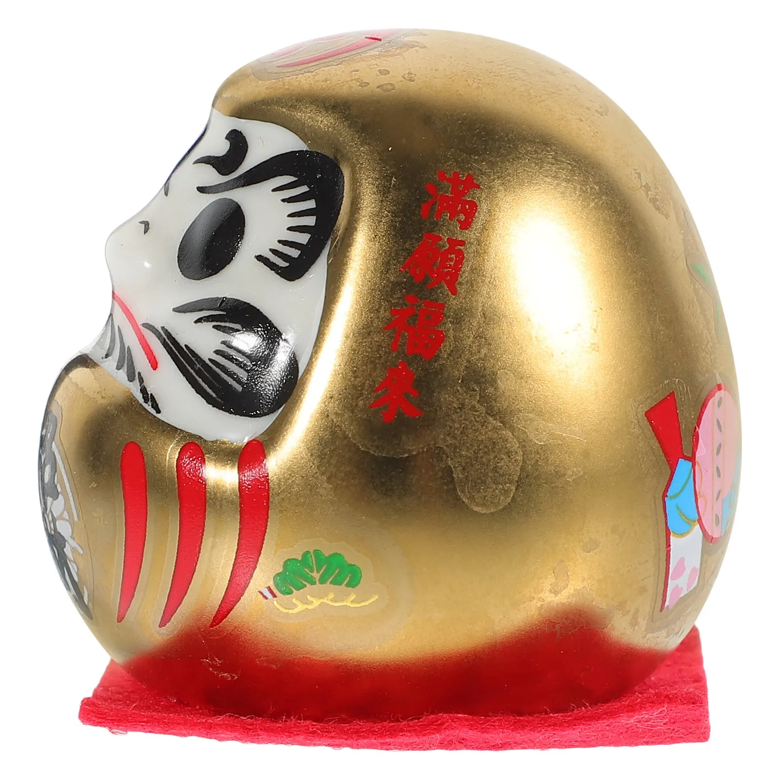 Japanese Ceramic Statue Mascot for Car Dashboard Home Office Decor Elegant Traditional Tumbler Style Wealth