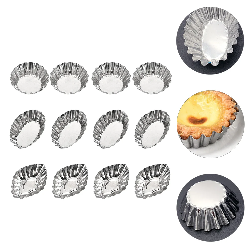 Stainless Steel Egg Tart Molds Non-Stick Cupcake Mini Pie Mould Reusable Muffin Baking Cup Tartlets Pans Bread Mold