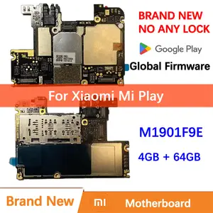 Bilashmart 100% Brand BackShell Original Motherboard Xiaomi Mi Play Mainboard Logic Circuit Board Plate Global Unlocked M1901F9E Mother Main