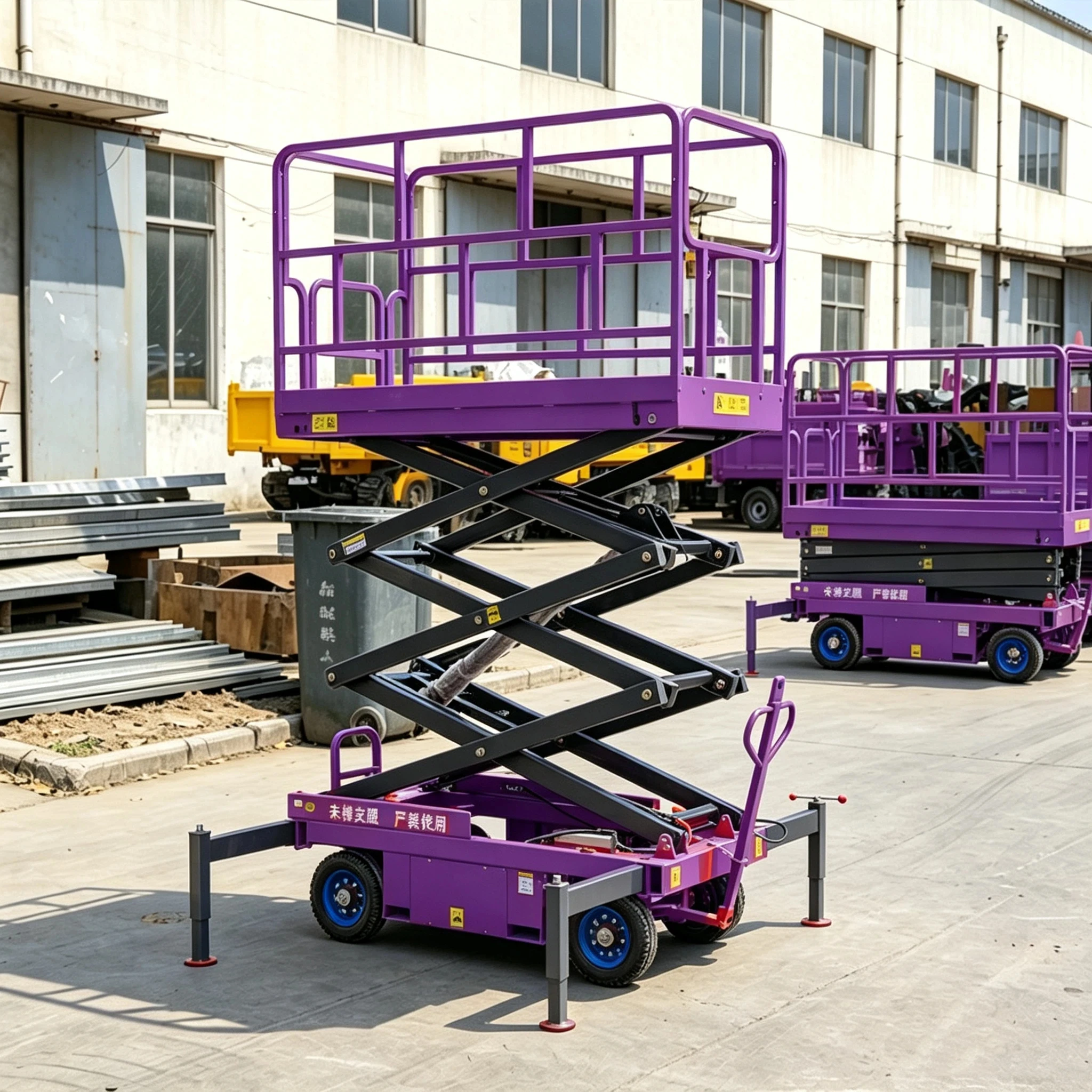 Image of Neue Mobile Elektrische Hydraulische Scherenhebebühne Selbstfahrende Arbeitsbühne 4-10m Hubhöhe Anpassbar