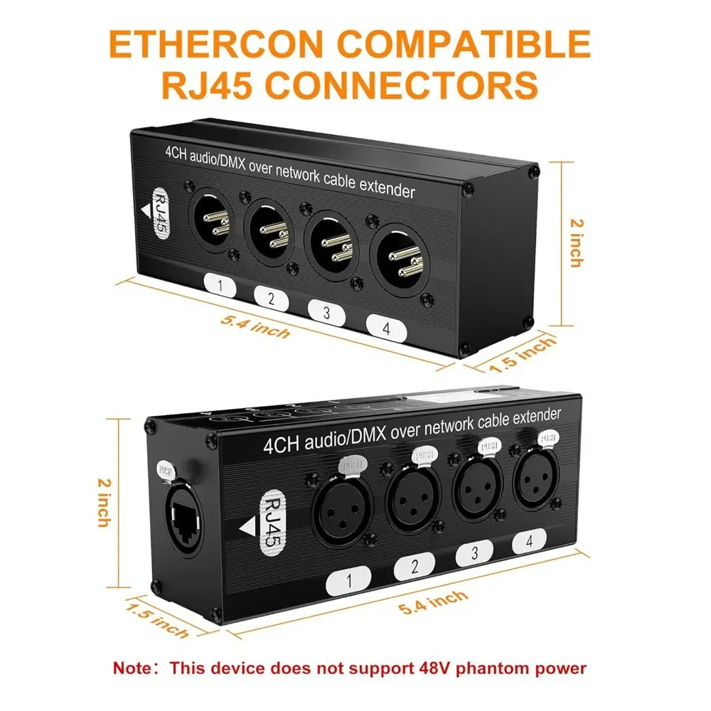 

B62B-1 пара 4-канальный XLR/DMX аудио RJ45 Cat5/Cat6 Ethernet-удлинитель XLR-удлинитель приемопередатчик для живой сцены к RJ45 Ethercon