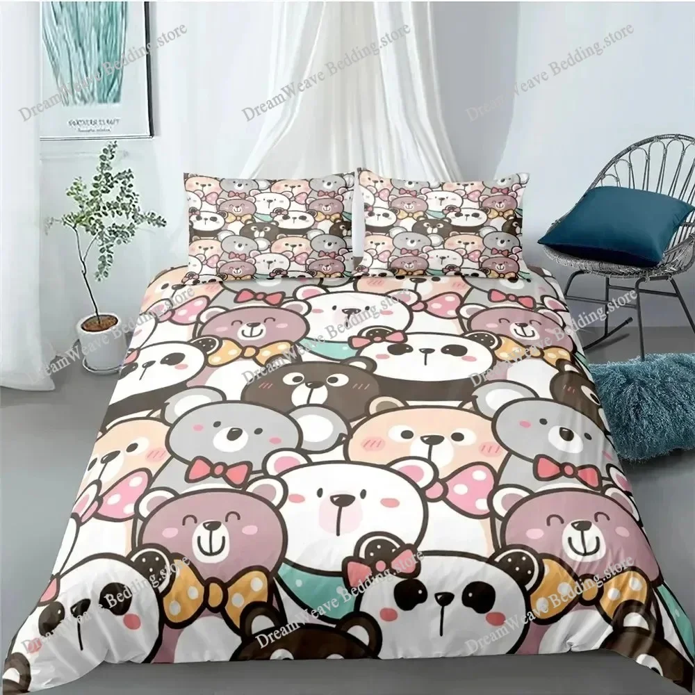 

Cartoon Cute Panda Polyester Bedding Sets Child Kids Covers Boys Bed Linen Set for Teens King Size Bedding Set Luxury Gift963963