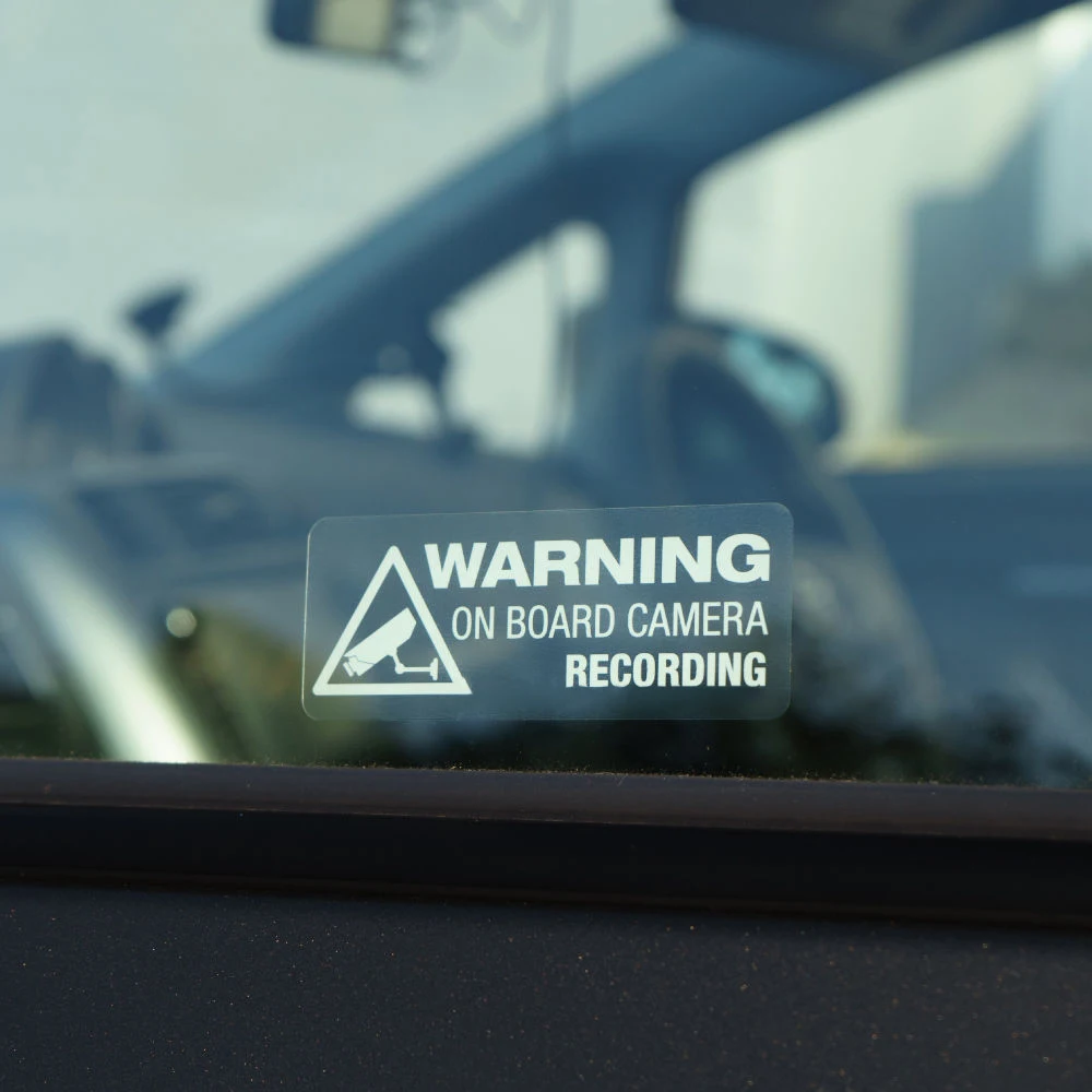 1Pc New Car Sticker Warning On Board Camera Recording Vinyl Sticker Window Decoration Truck Auto Accessory Gift Hot Sale